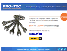 Tablet Screenshot of pro-tecinsurance.com